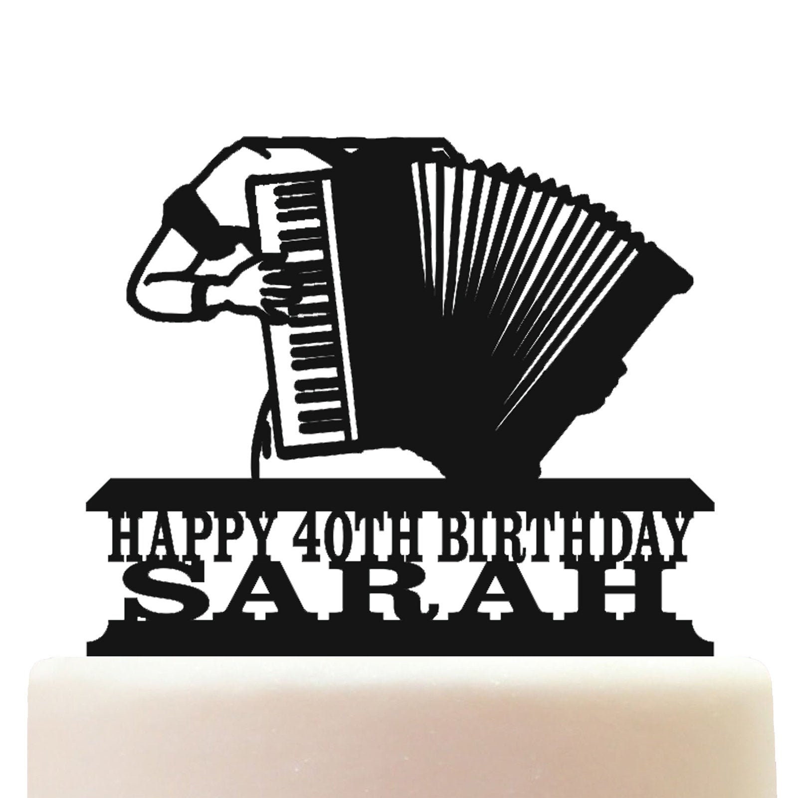 Personalised Acrylic Accordion Birthday Cake Topper Decoration Etsy UK