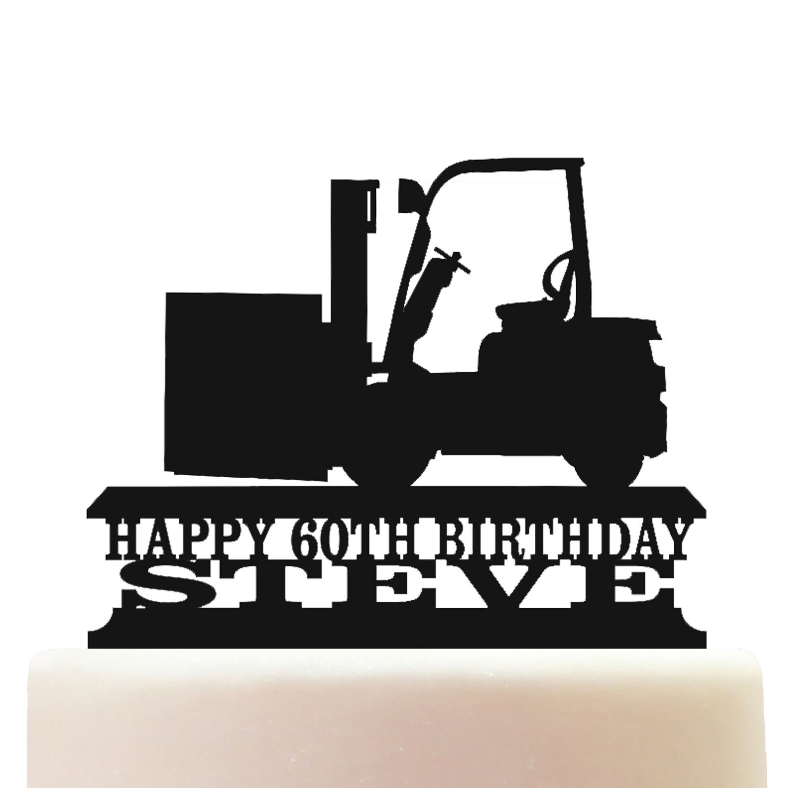 Personalised Acrylic Fork Lift Truck Loader Cake Topper Etsy