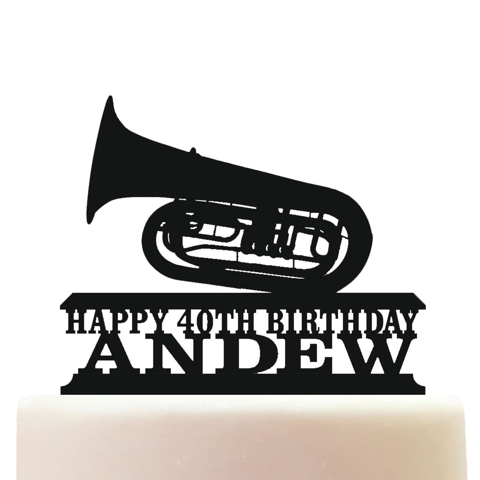Personalised Acrylic Tuba Musical Instrument Birthday Cake Etsy UK