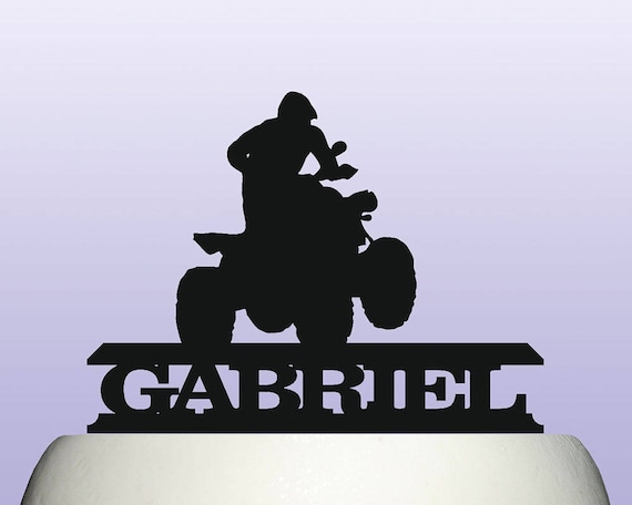 Personalised Name Acrylic Cake Topper Quad Bike Theme Birthday Decorations Cake Toppers Home Garden