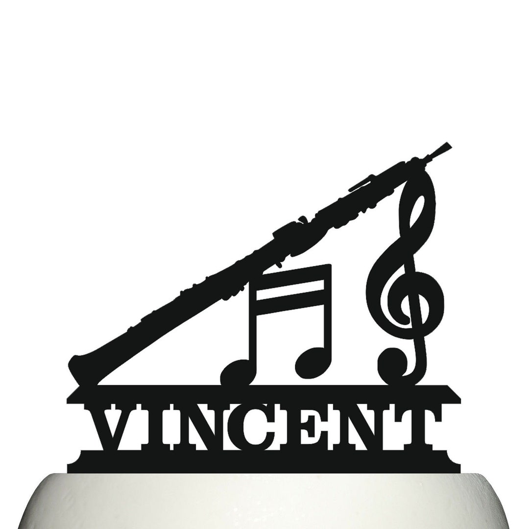 Personalised Acrylic Oboe Double Reed Woodwind Instrument Birthday Cake
