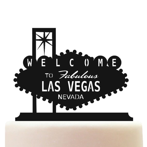 Acrylic Las Vegas Cake Topper Decoration Welcome Sign