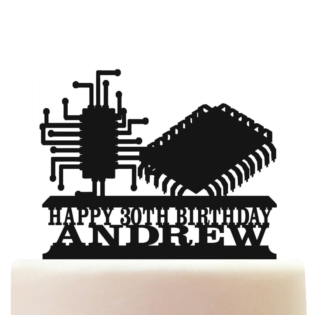 Computer Engineer Toppers Personalised Acrylic Computer Engineer CPU Processor Cake Topper ...