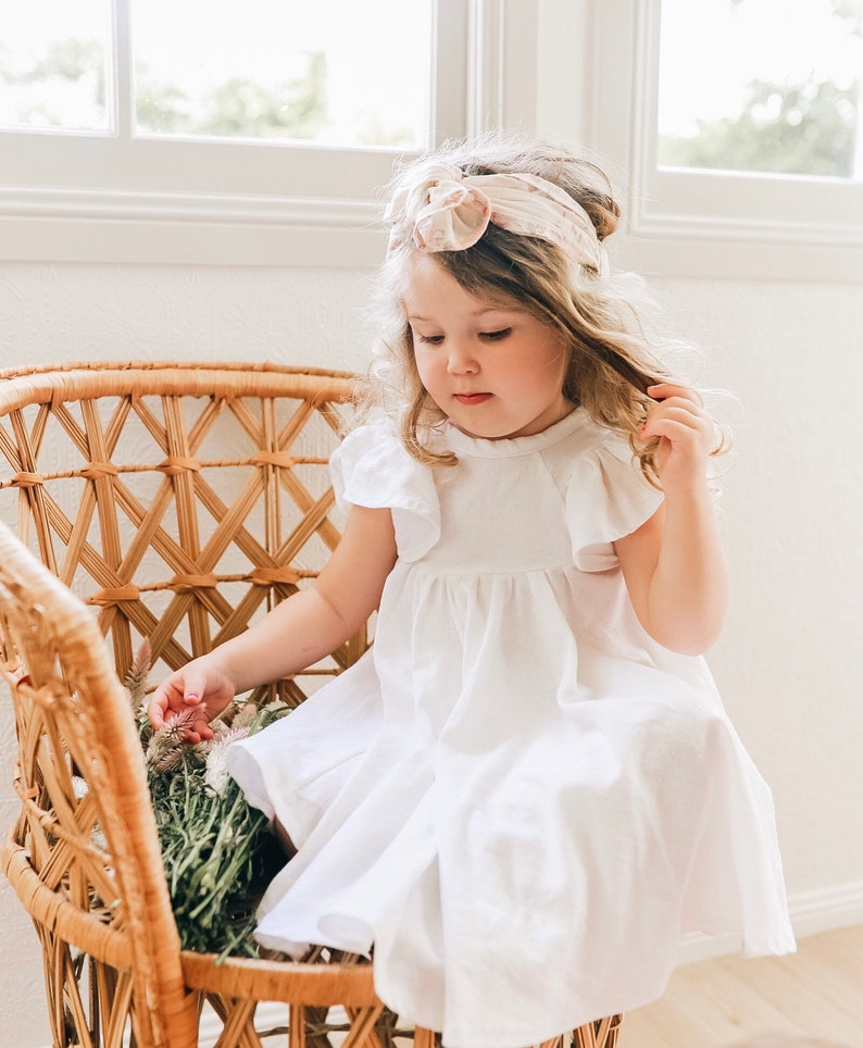 Pure White Linen 'savanna' Dress or Top / Flower Girl - Etsy Australia