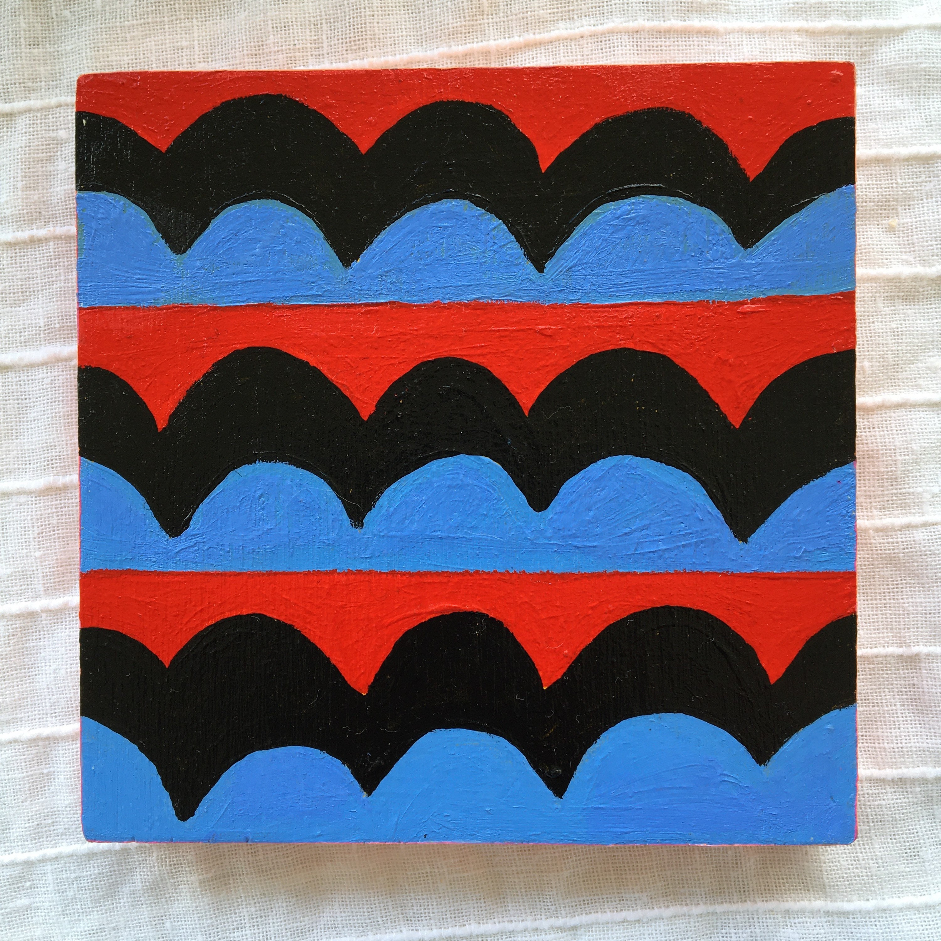 Square painting acrylic on wood Etsy