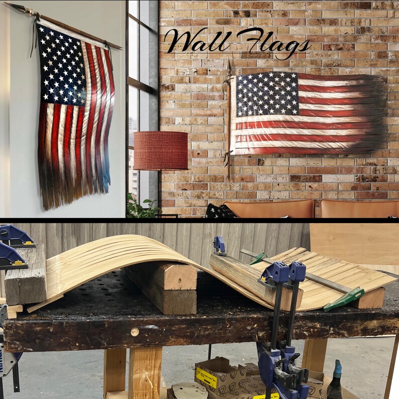Flying Wall Flag, Distressed American Flag, Rustic American Flag
