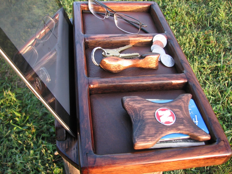 Valet Phone Stand Genuine leather oak valet leather valet Etsy
