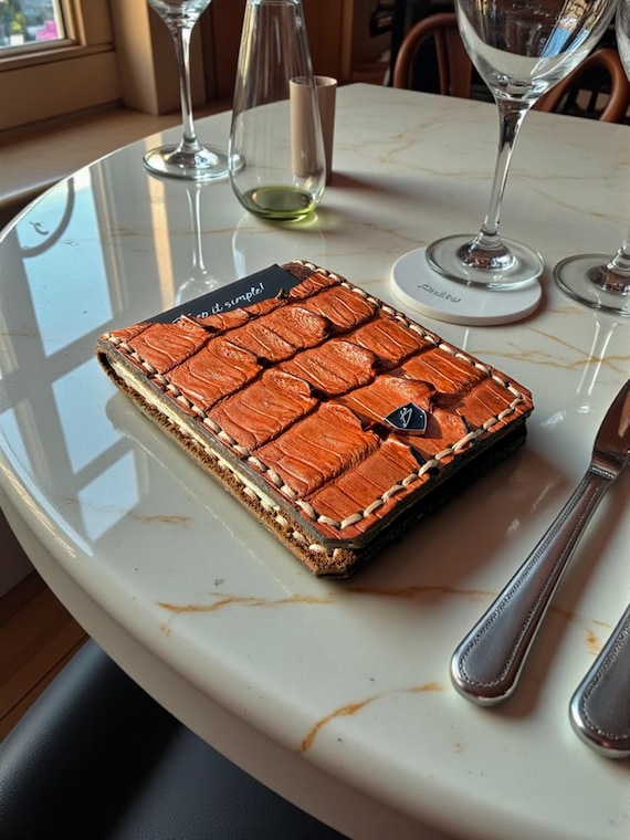 Genuine Hornback Crocodile leather Wallet: RFID Blocking