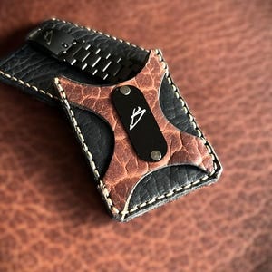 Cartera de cuero marrón / Cartera hecha a mano / Cartera de bolsillo frontal / Cartera de hombre / Cartera minimalista / Cartera delgada / Cartera con correa de reloj