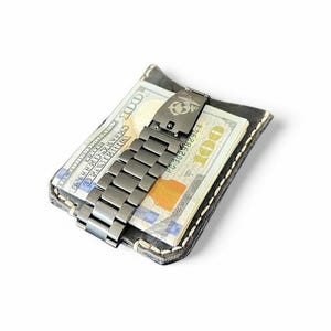 Billetera para tarjetas de crédito / Billetera de cuero marrón / Billetera hecha a mano / Billetera de bolsillo delantero / Billetera de hombre / Billetera minimalista / Billetera delgada