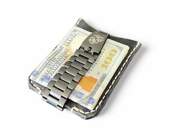 Billetera para tarjetas de crédito / Billetera de cuero marrón / Billetera hecha a mano / Billetera de bolsillo delantero / Billetera de hombre / Billetera minimalista / Billetera delgada