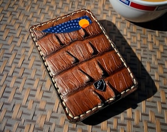 Genuine Crocodile Leather Card Holder – Slim Minimalist Wallet
