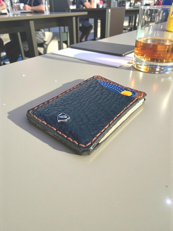 Shrunken Leather Minimalist Card Holder  RFID Blocking