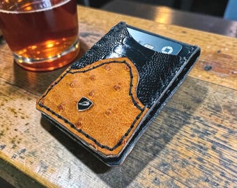 Handmade Ostrich Leather Minimalist Wallet