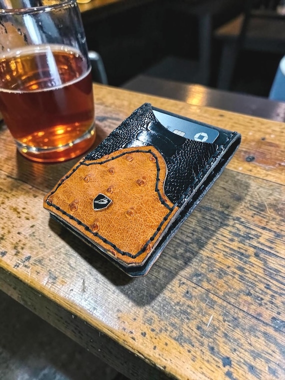 Handmade Ostrich Leather Minimalist Wallet