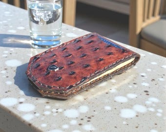 Handmade Ostrich Leather Money Clip Wallet | Minimalist Front Pocket Design