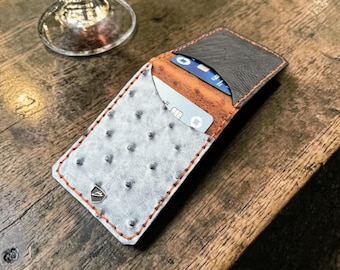 Handmade Ostrich Leather Money Clip Wallet