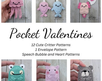 Pocket Valentines: Amigurumi-patroon, haakinstructie (alleen in het Engels - Amerikaanse terminologie)