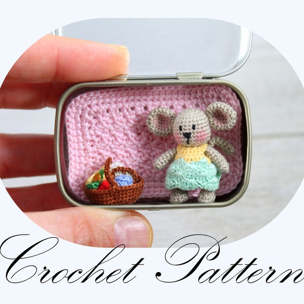 CROCHET PATTERN: Tiny Mouse in a Tin Box