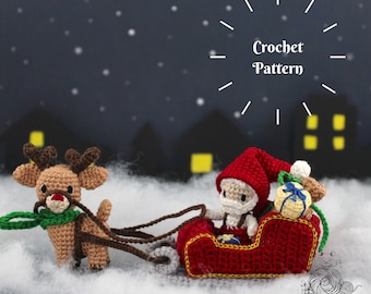 CROCHET PATTERN: Miniature Christmas Set (English Only - US Terminology)