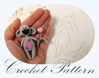 PATTERN: Mouse Pattern, Amigurumi Mouse, Crochet Tutorial, Valentine's Day, Crochet Animals (English Only)
