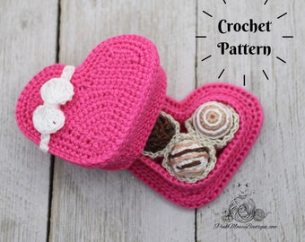 MOTIF AU CROCHET : boîte de chocolats pour la Saint-Valentin (terminologie américaine uniquement)