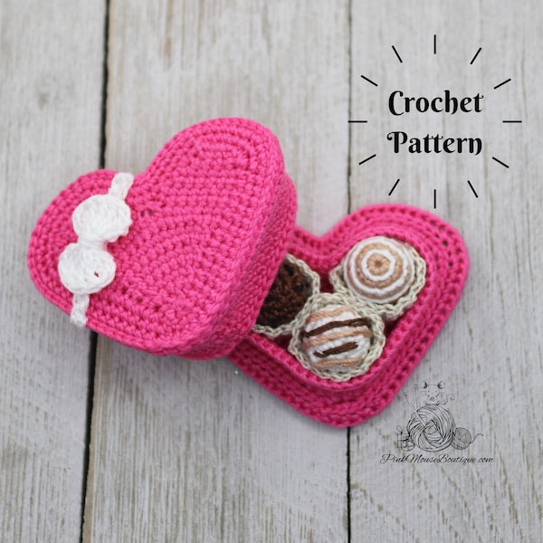 CROCHET PATTERN: Valentine's Day Box of Chocolates (English Only - US Terminology)