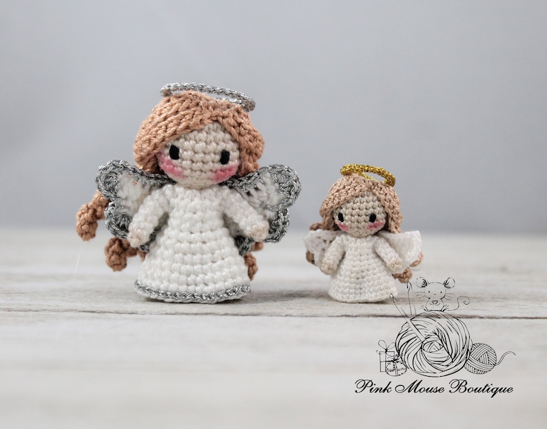 CROCHET PATTERN: Miniature Angel English Only US Terminology image 2