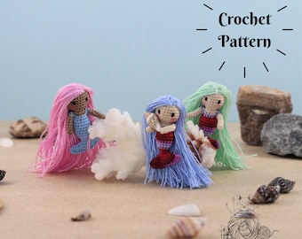 Amigurumi Pattern: One Inch Mermaid, Miniature Mermaid, Crochet Doll