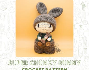 AMIGURUMIPATROON: gehaakt grof konijn (alleen in het Engels - Amerikaanse terminologie)