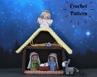 PATTERN BUNDLE: Miniature Nativity - Nativity, Manger and Animals, Angel (English Only - US Terminology)