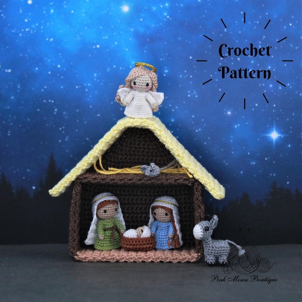 PATTERN BUNDLE: Miniature Nativity - Nativity, Manger and Animals, Angel (English Only - US Terminology)