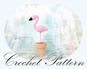 PATROON: Gehaakte Flamingo, Flamingopatroon, Amigurumipatroon (alleen in het Engels)