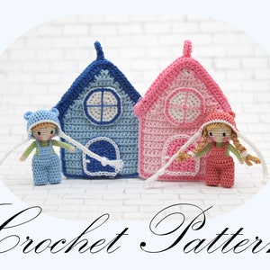 Amigurumi pop in gehaakte huisketting, PDF-PATROON (alleen Engels)
