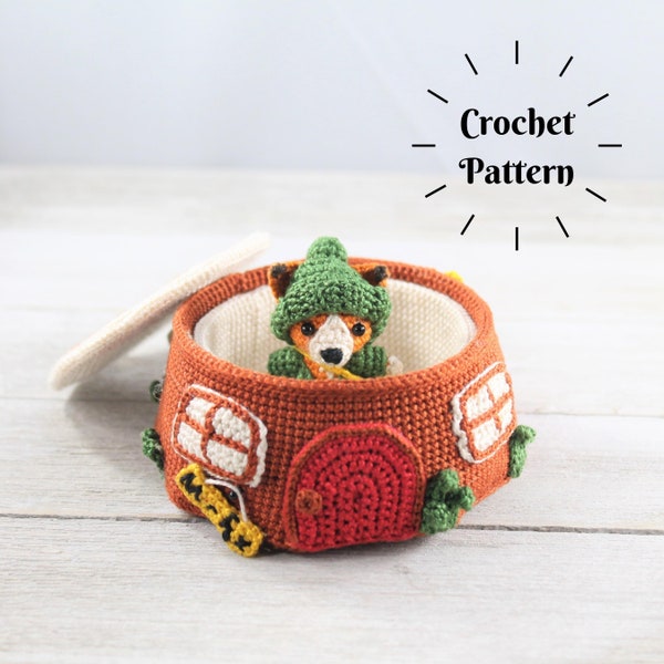 CROCHET PATTERN: Mr. Fox and His Tree Stump House (English Only)
