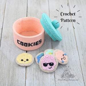 CROCHET PATTERN: Sugar Cookies in a Cookie Jar (English Only - US Terminology)
