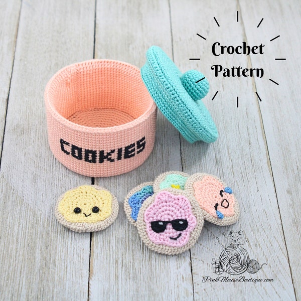CROCHET PATTERN: Sugar Cookies in a Cookie Jar (English Only - US Terminology)