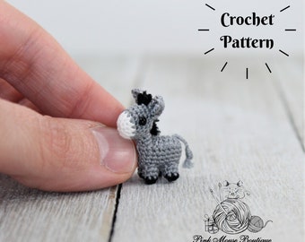 AMIGURUMI PATTERN: Miniature Donkey and Manger (English Only - US Terminology)