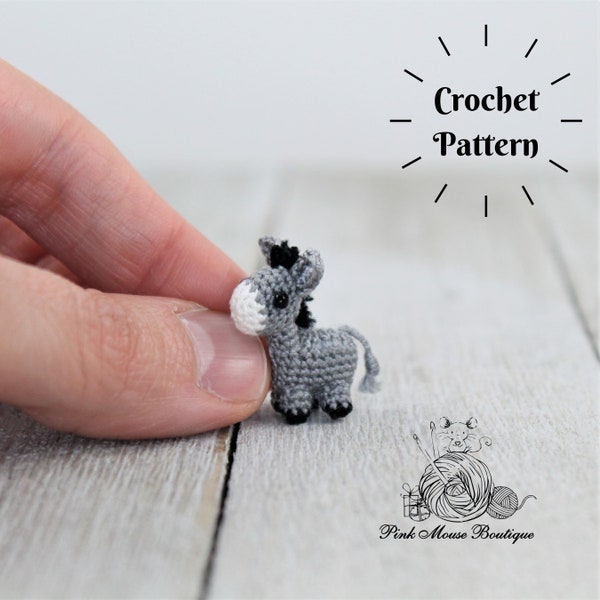 AMIGURUMI PATTERN: Miniature Donkey and Manger (English Only - US Terminology)