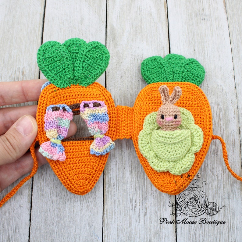 CROCHET PATTERN: Betsy Bunny and Her Carrot House English Only US Terminology image 4