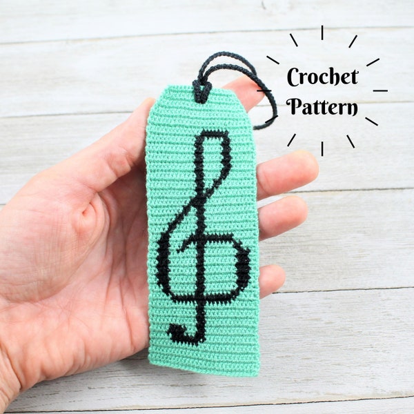 CROCHET PATTERN: Treble Clef Bookmark (English Only)