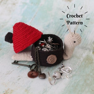 PATTERN: Crochet Snail Box, Crochet Snail, Snail Ring Box, Amigurumi Snail (English Only)