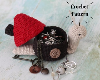 PATTERN: Crochet Snail Box, Crochet Snail, Snail Ring Box, Amigurumi Snail (English Only)