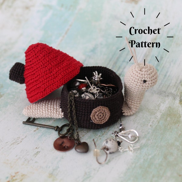 PATTERN: Crochet Snail Box, Crochet Snail, Snail Ring Box, Amigurumi Snail (English Only)