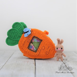 CROCHET PATTERN: Betsy Bunny and Her Carrot House English Only US Terminology image 10