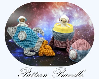Space Bundle: Astronaut Millie and Astronaut Tommy, CROCHET PATTERN, Amigurumi Tutorial (English Only)