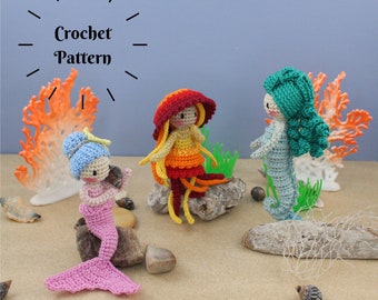 CROCHET PATTERN: Amigurumi Mermaids (English Only - US Terminology)