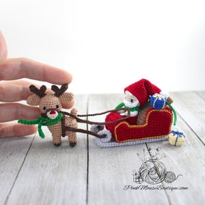 CROCHET PATTERN: Miniature Christmas Set English Only US Terminology image 3