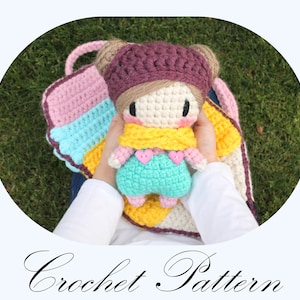 CROCHET PATTERN: Amigurumi Doll, Crochet Backpack, Crochet Pencil (English Only)