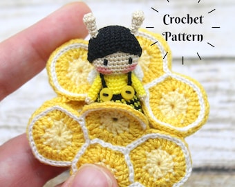 CROCHET PATTERN: Amigurumi Honeycomb, Crochet Bee, Kawaii Boy, Crochet Pattern, Amigurumi Pattern (English Only)